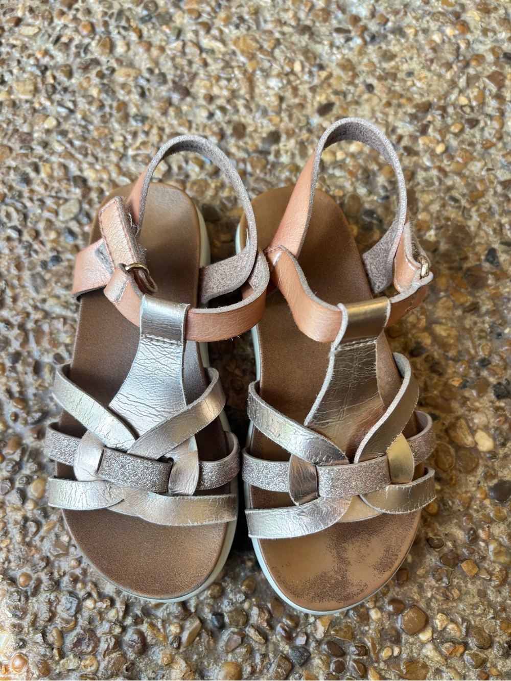 Target Girls Metallic Rose Sandal with Strappy Design
